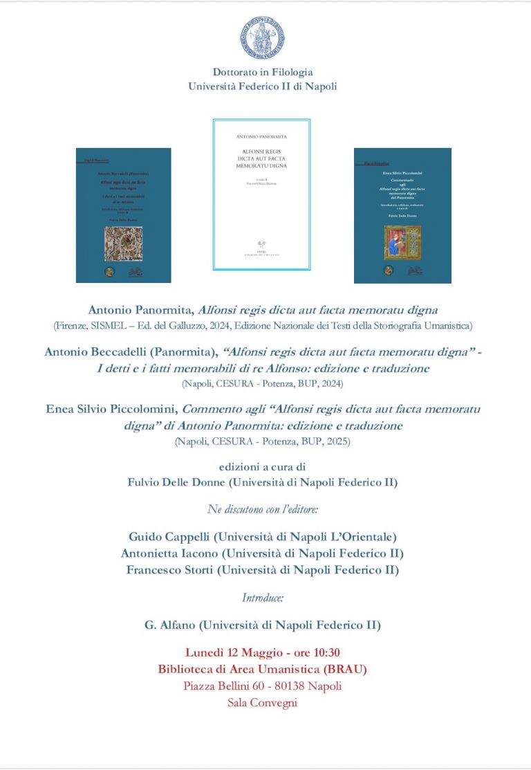 Presentazione edizioni del Panormita (ed. F. Delle Donne)