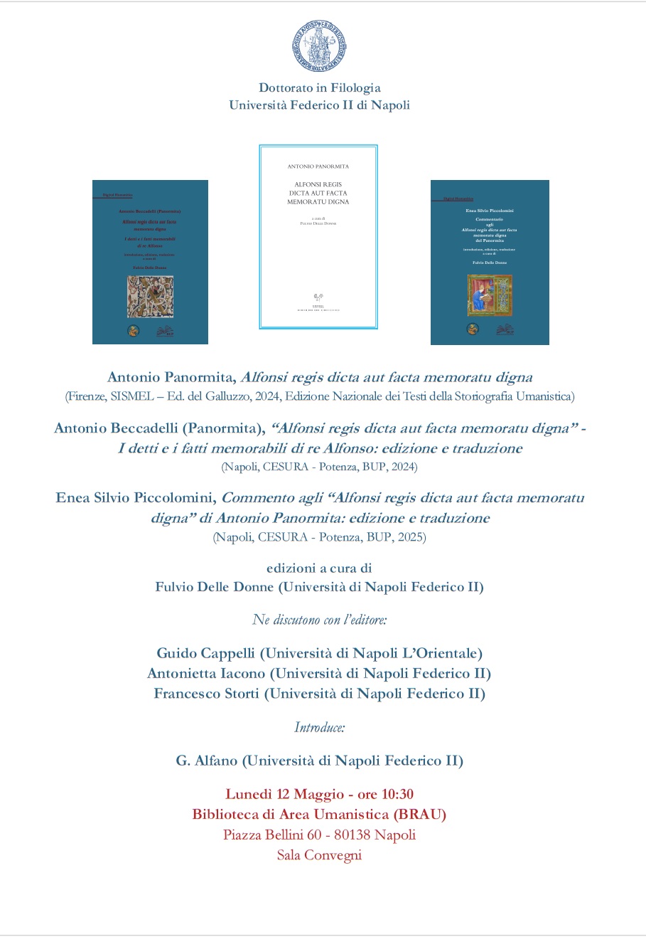 Presentazione edizioni del Panormita (ed. F. Delle Donne)